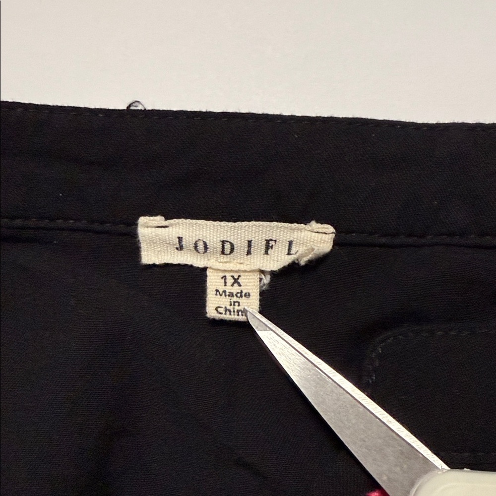 JODIFL Boho Chic V-Neck Embroidered Colorful Peasant Black Blouse Fun Modern 1X - Picture 7 of 12